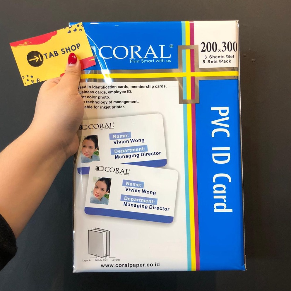 

TAB SHOP CORAL PVC ID CARD 2 X 3MM 5 SET KERTAS KARTU KTP 2 X 3MM 5 SET KODE B2M2