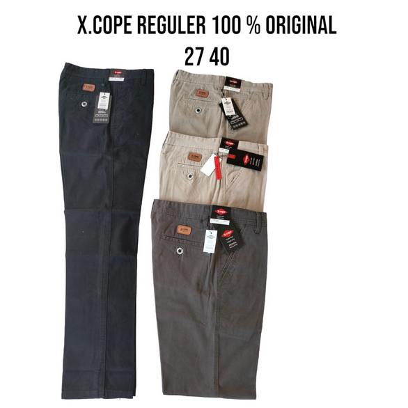 CELANA PANJANG PRIA KATUN STANDAR REGULER KANVAS KUALITAS CARDINAL MERK X-COPE 100 PERSEN ORIGINAL D
