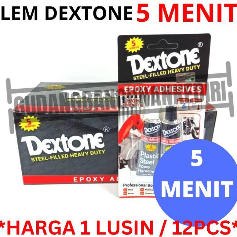 

12PCS ORIGINAL LEM BESI DEXTONE 5 MENIT 5MENIT EPOKSI EPOXY 48gram 1 LUSIN 12PCS 1 PACK KODE C4E7