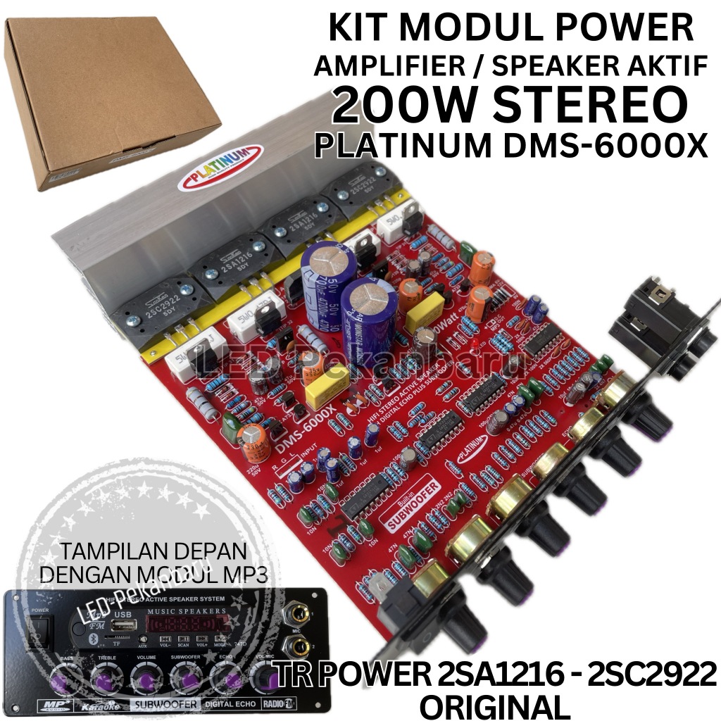 KIT AUDIO MODUL SPEAKER AKTIF 300W STEREO AMPLI RAKITAN SLOT MP3 BLUETOOTH TR FINAL POWER AMPLIFIER 