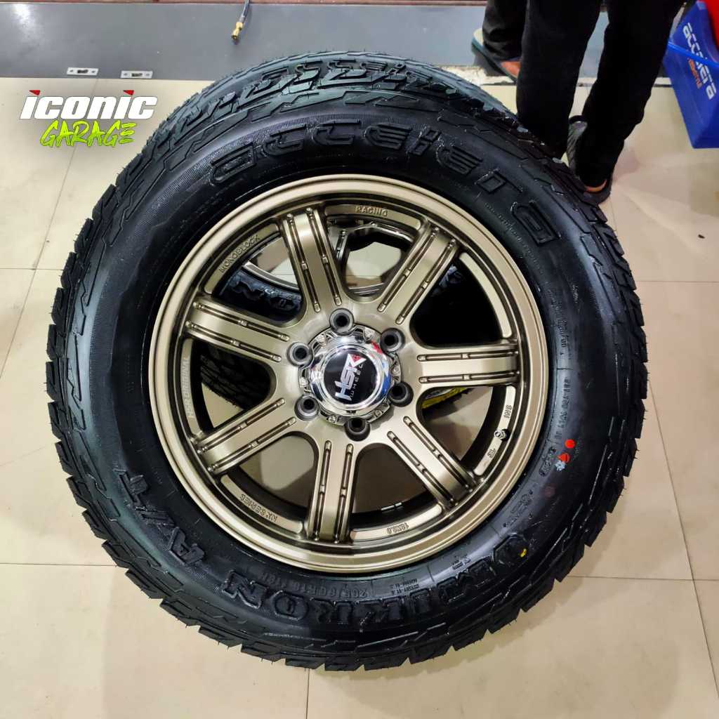 paket velg hsr ring18 lubang 6 dan ban 265/60 ring18 mobil pajero,fortuner,hilux,triton,ranger