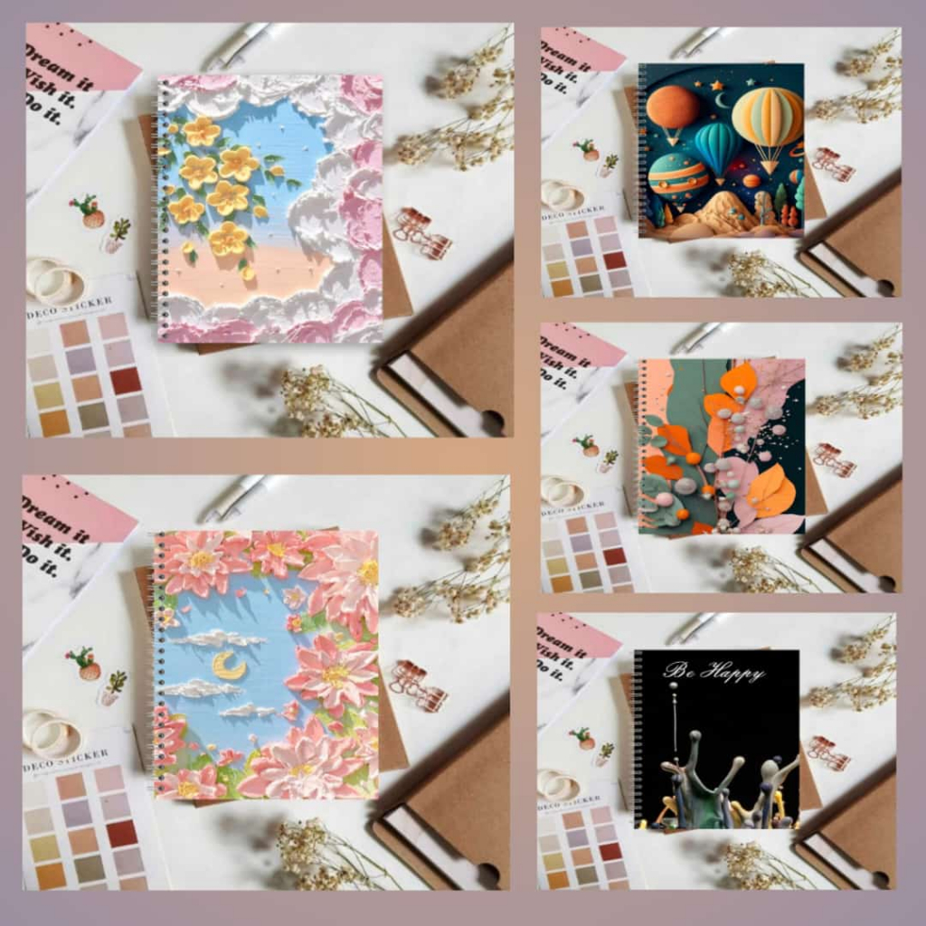 

NOTEBOOK A5/BUKU CATATAN AESTHETIC/BUKU TULIS AGENDA/NOTEBOOK JOURNAL/NOTEBOOK COVER 3D & POP ART