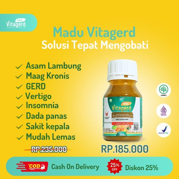 Madu VITAGERD Herbal Obat GERD dan Asam Lambung Madu VITAGERD Original Asli Ori