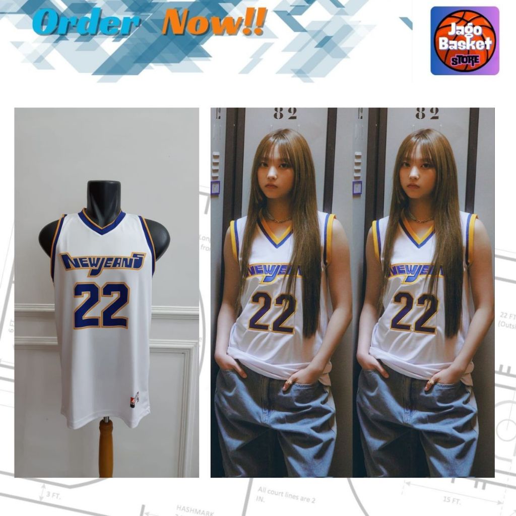 New Jeans Jersey Basket - Haerin - #22 - Putih - KPOP Series