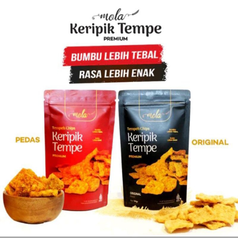

Mola keripik tempe 50 gr | cemilan Snack halal