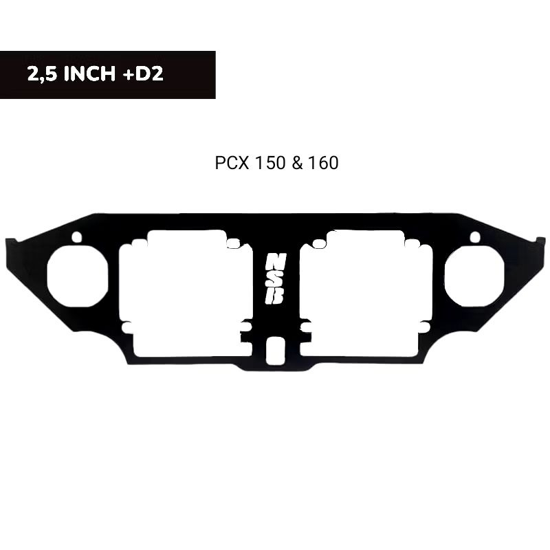 Breket dudukan lampu biled projie pcx 150 160 bracket lampu projie biled 2.5 inch + D2 pcx 160 150