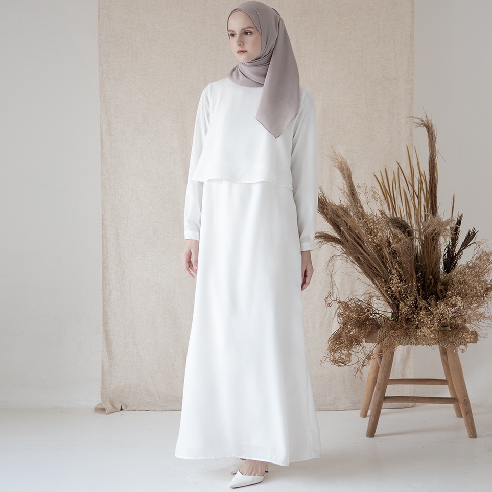 KODE F64T Askara by Aska Label  Gamis wanita panjang dress wanita lengan panjang busui friendly baha
