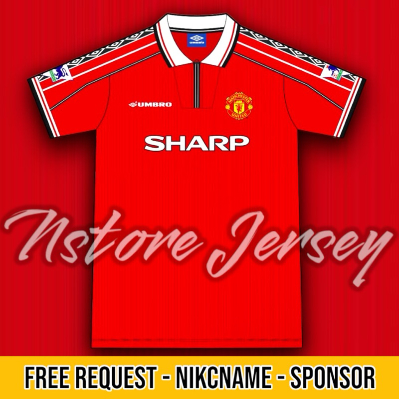 JERSEY MU MANCHASTER UNITED RETRO RESLETING 1998 1999