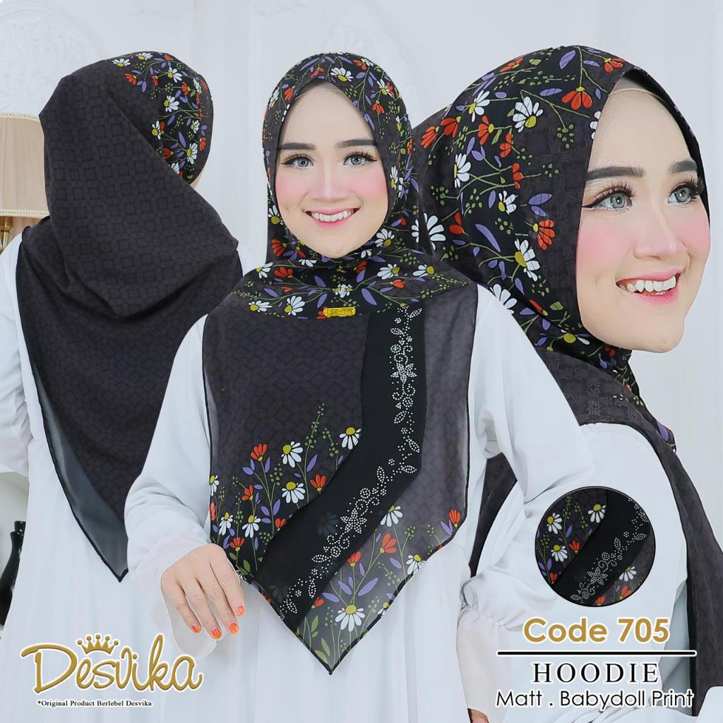 KHIMAR DESVIKA HOODY DC 705 KHIMAR CERUTY MOTIF ORI DESVIKA