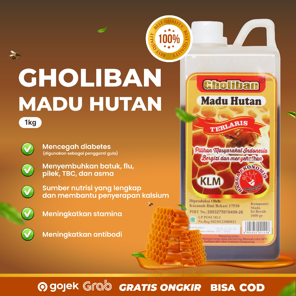 

Madu Gholiban 1kg Madu KLM Kalimantan Madu Hutan Asli
