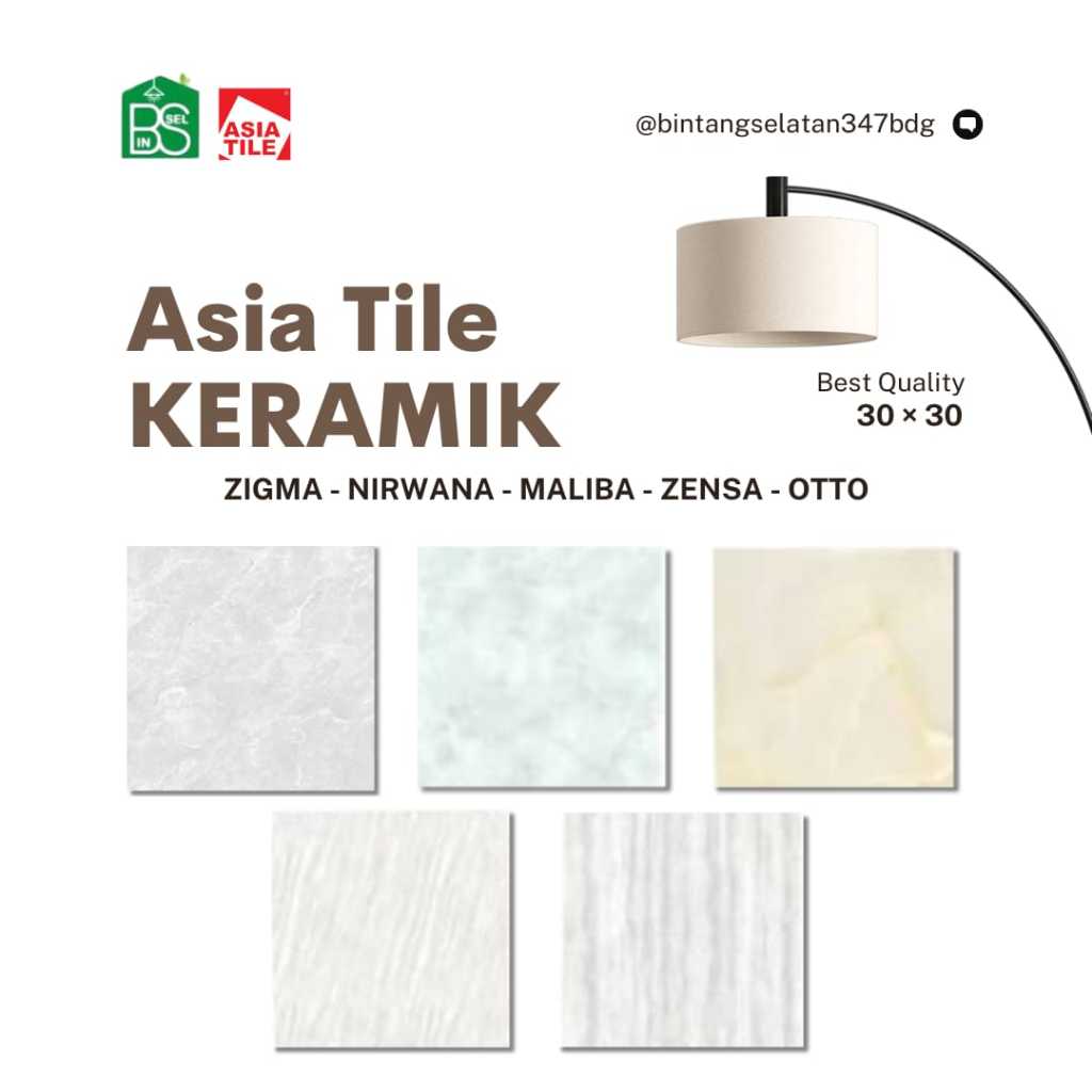 KERAMIK ASIA TILE 30x30 GLOSSY KW-A MALIBU NIRWANA ZIGMA ZENSA OTTO