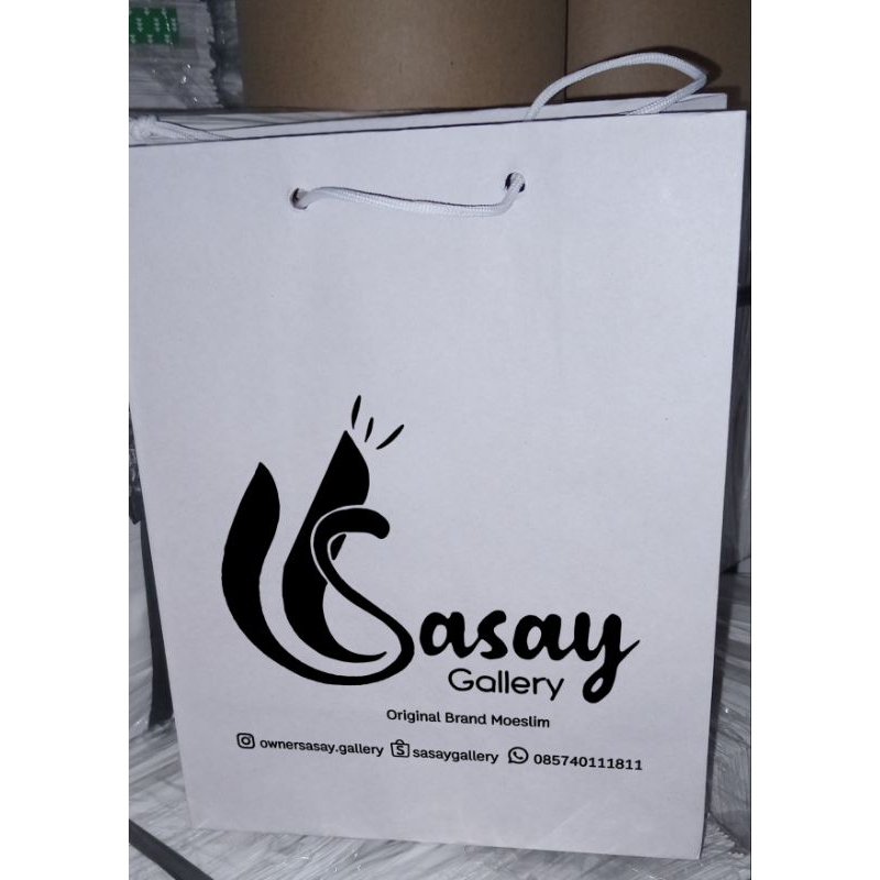 

paperbag putih 15 x 20 sablon