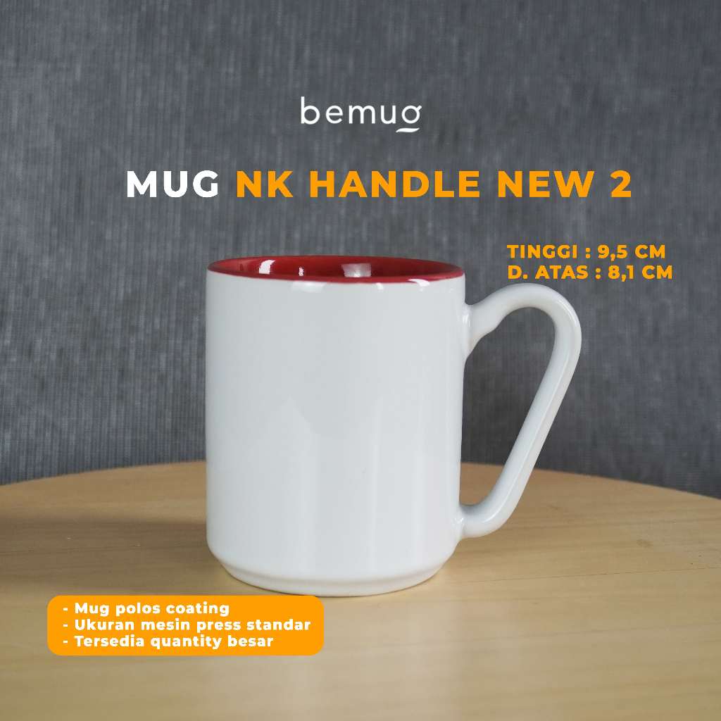 Mug NK Kaki Twotone Polos Coating Sublim Press Digital | Mug 2 warna | Mug warna dalam NK HANDLE NEW