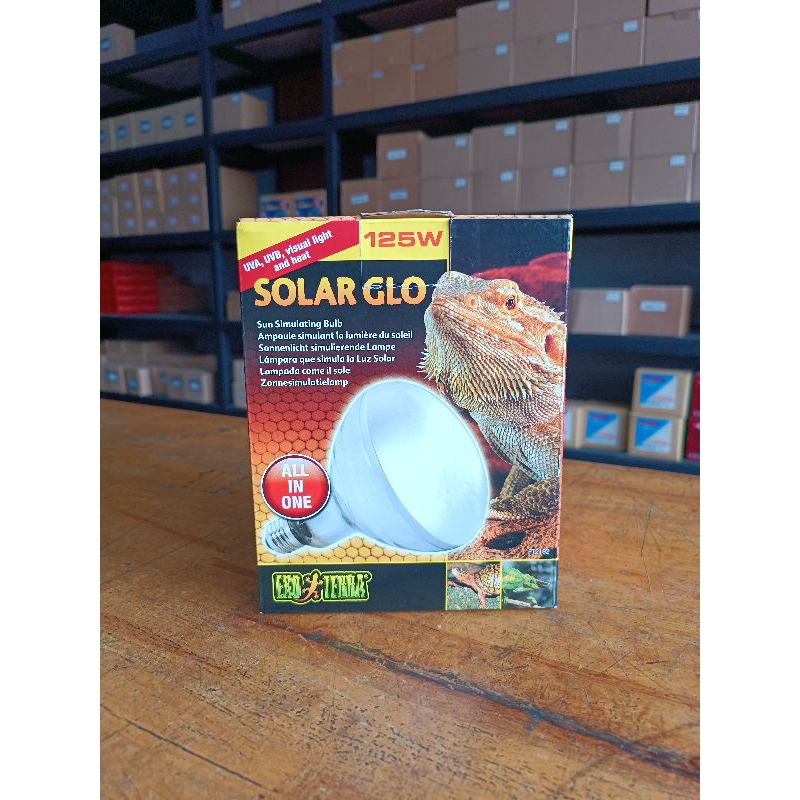 EXOTERRA SOLAR GLO 125W UVB UVA REPTILE KURA IGGUANA CHAMELEON TEGU BEARDED DRAGON UROMASTYX