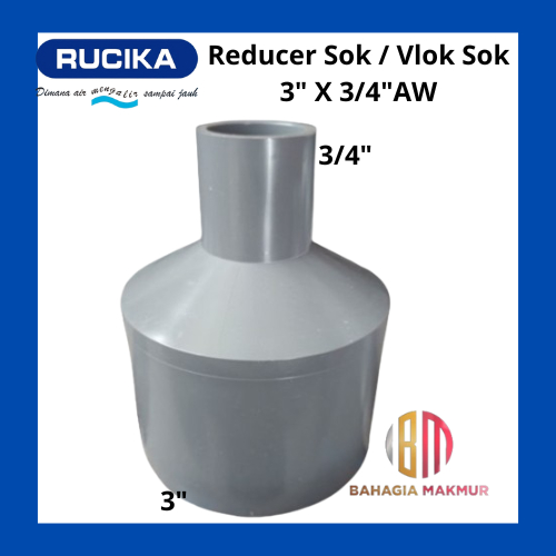 Reducer Sok / Vlok Sok 3" X 3/4" PVC Rucika AW