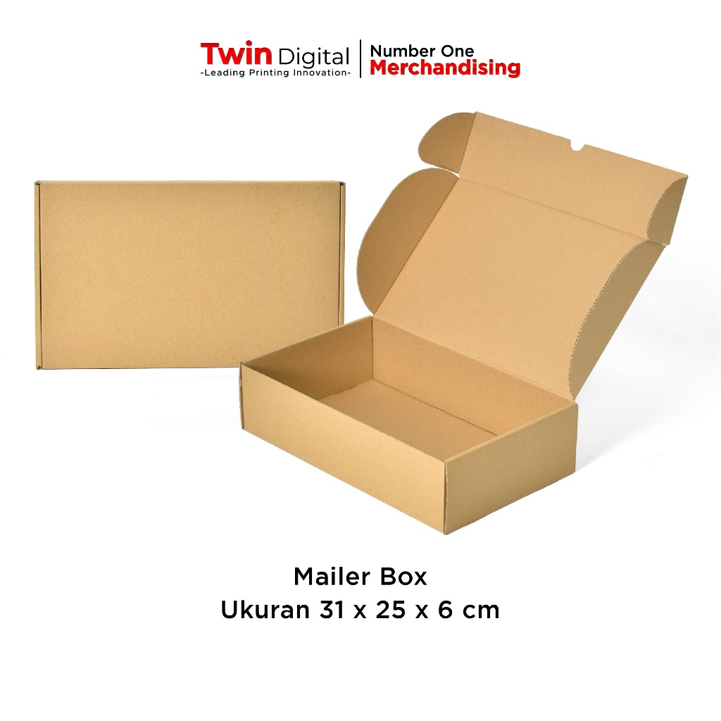 

Twindigital Box Kardus Hampers / Dus Hadiah / Corrugated Box - Mailer Box Polos Uk 31x25x6 cm