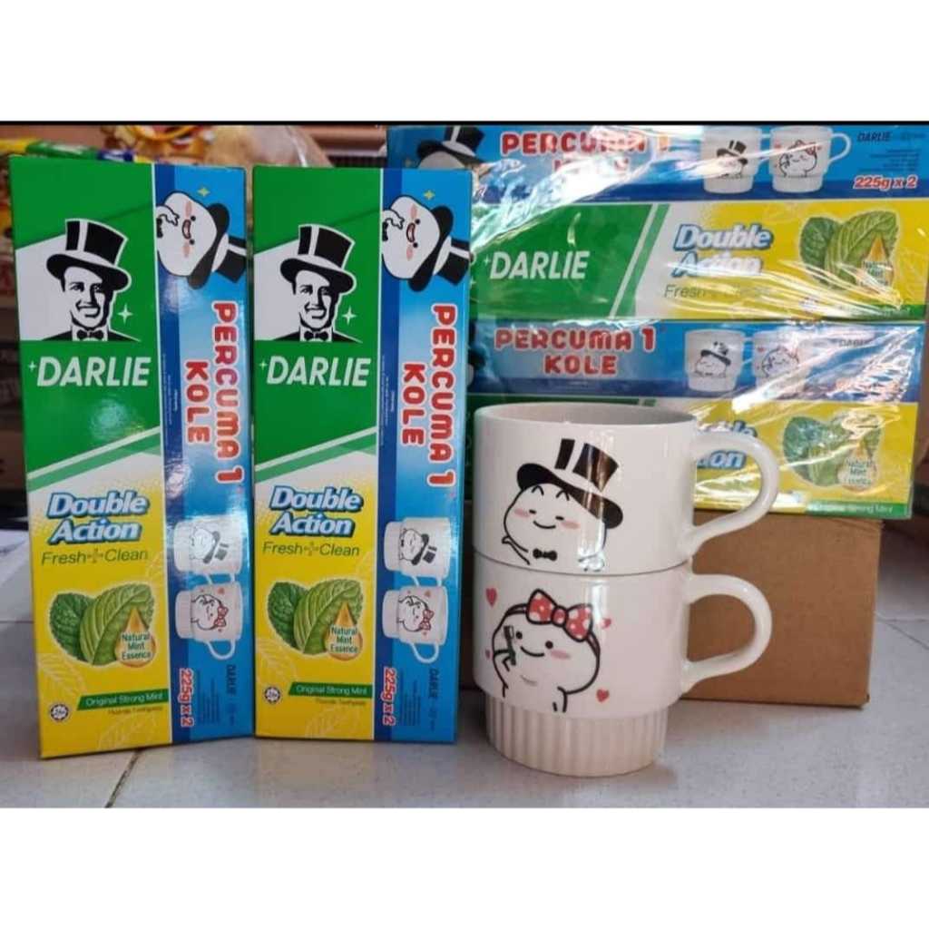 Odol Darlie Mint Malaysia bonus Mug / Pasta gigi malaysia isi 2