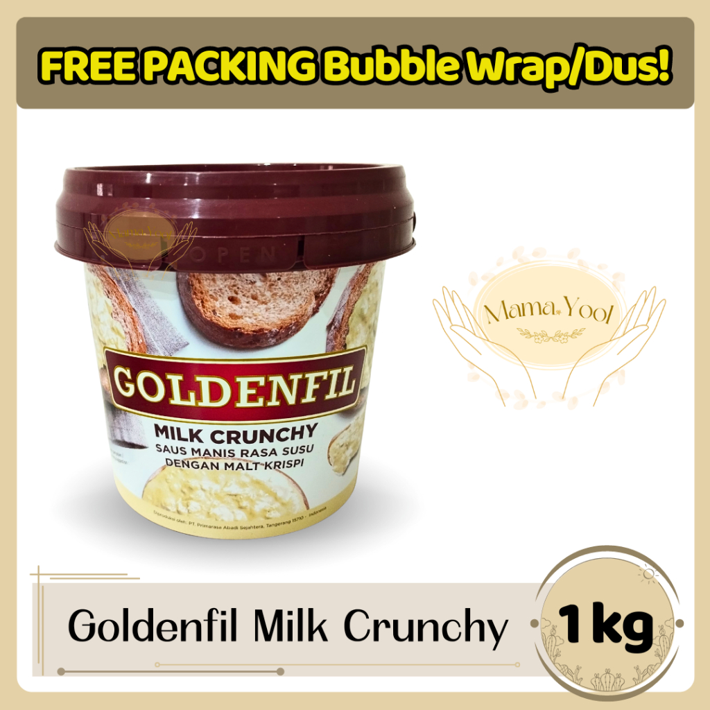 

MAMA.YOOL - Goldenfil Milk Crunchy 1 kg FREE PACKING / Filling Topping / Selai Krispi Rasa Susu