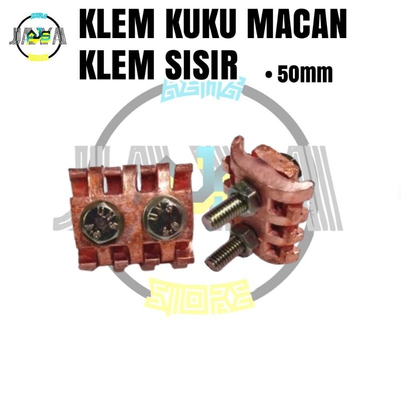Klem Kuku Macan Klem Sisir Bc 50mm Isolator Kabel Penangkal Anti Petir Grounding Rod Clamp Rod Groun