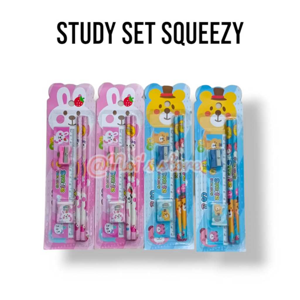 

Study set, Paket Alat Tulis Karakter, Perlengkapan Sekolah 5 in1 Mix