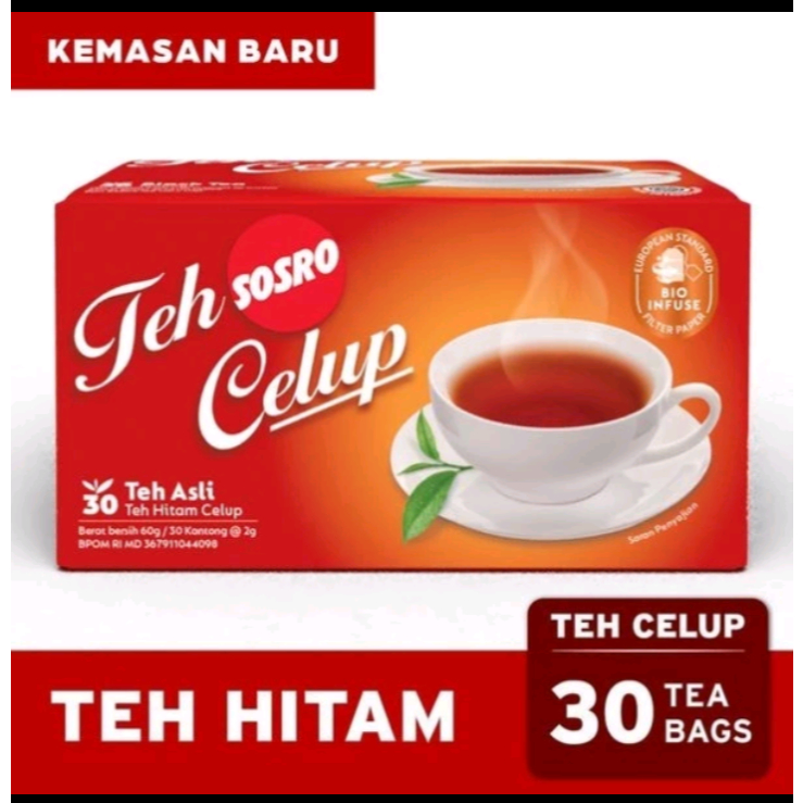 

teh celup sosro tea box isi 30 kantong sn