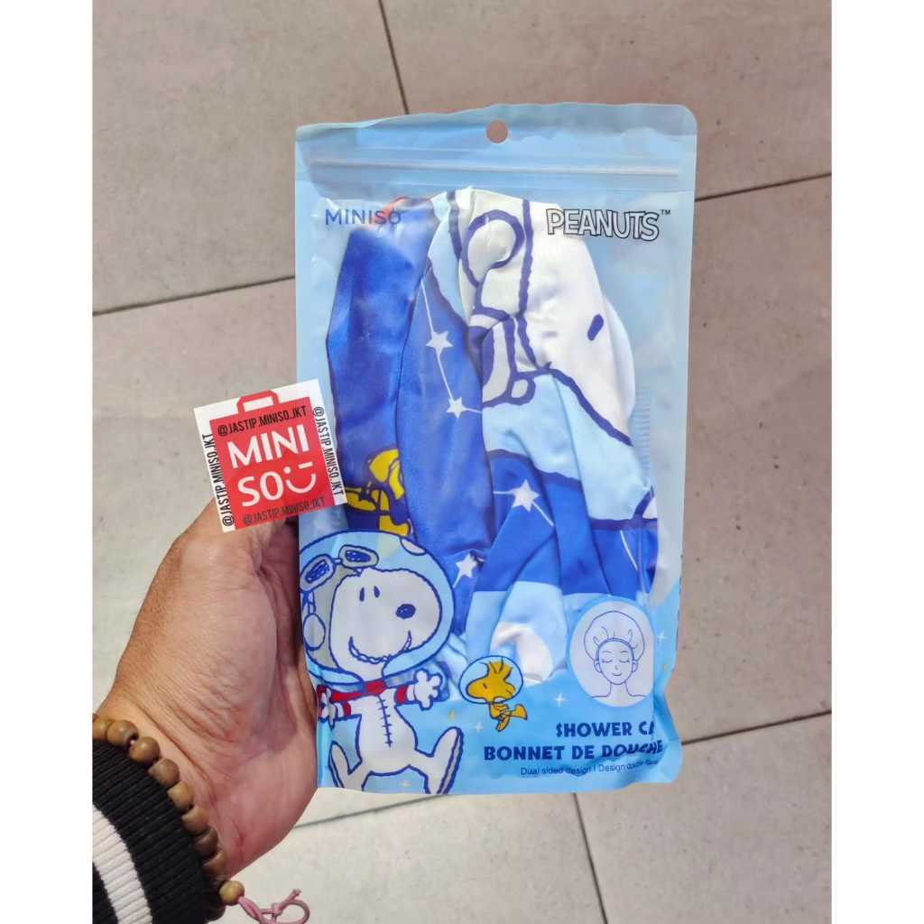 MINISO 🆕 Shower Cap SNOOPY The Little Space Explorer (isi 1pc)