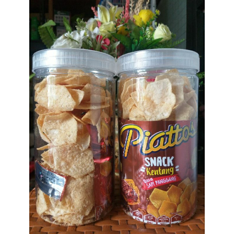 

Snack Piattos Kentang Rasa Sapi Panggang Kemasan Toples 1.000ml