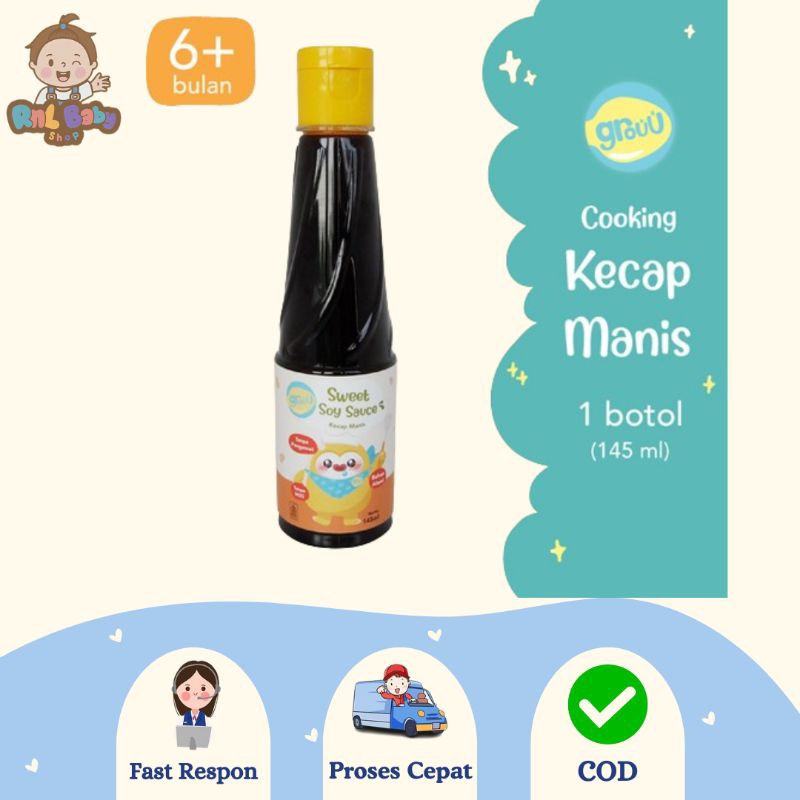 

GROUU Sweet Soy Sauce & Soy Sauce 145ml - Kecap Manis & Asin MPASI