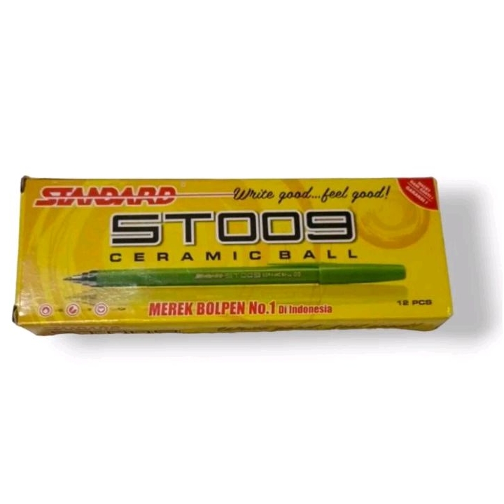 

pulpen standard ST009 ceramic ball / bolpen std hitam (12 pcs)