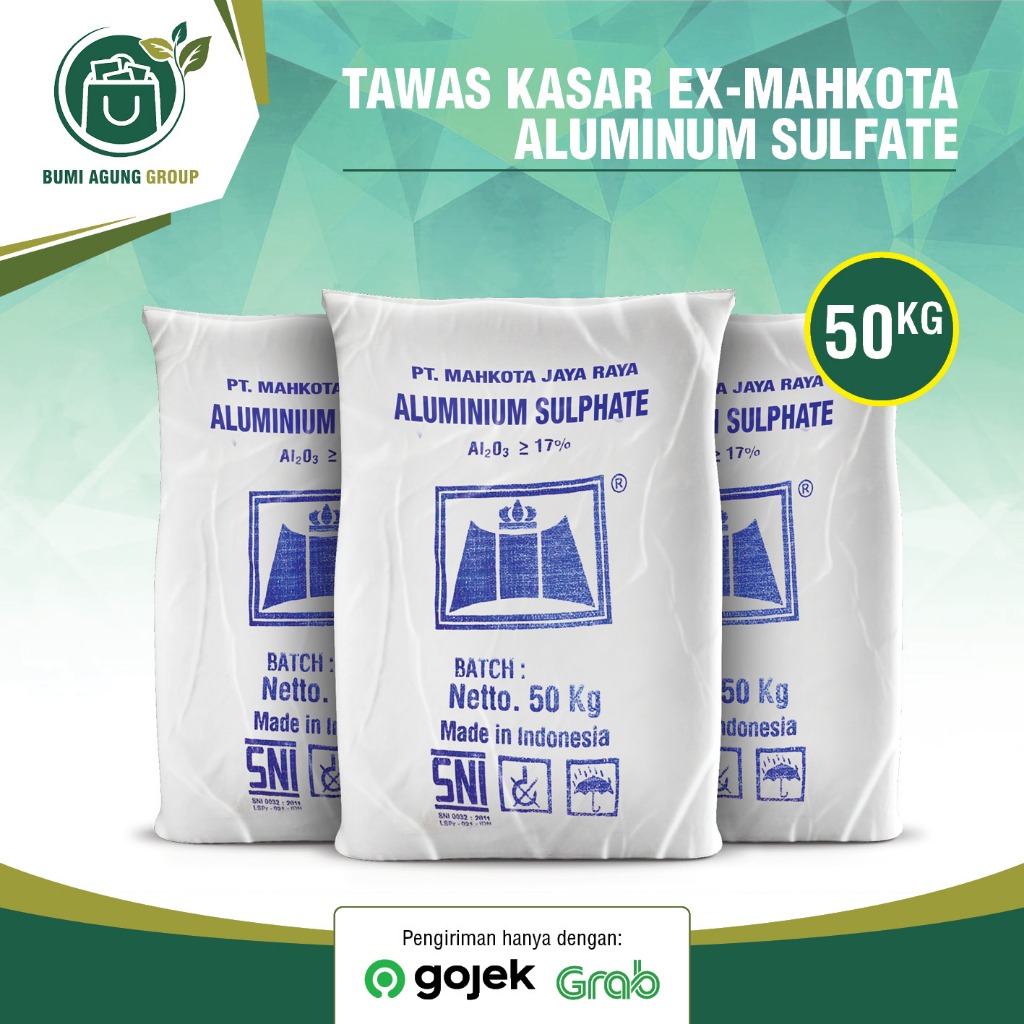 Tawas Bubuk kasar 50KG 50 KG Alumunium Sulphate Tawas Powder kadar tinggi karung karungan