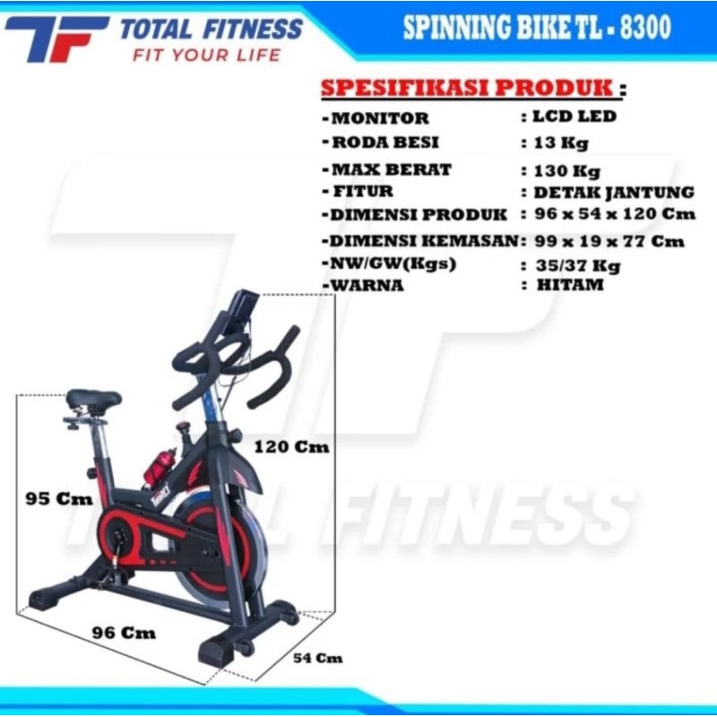 TL8300 Sepeda Statis - Total Fitness Lombok