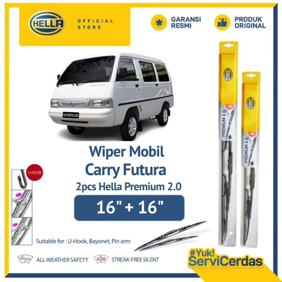 Wiper Mobil SUZUKI Carry 16” + 16” (2pcs) - HELLA Premium 2.0