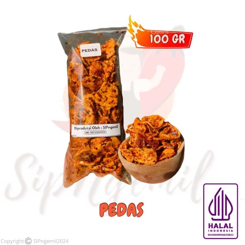 

Basreng SIPngemil rasa pedas daun jeruk kemasan 100 gram