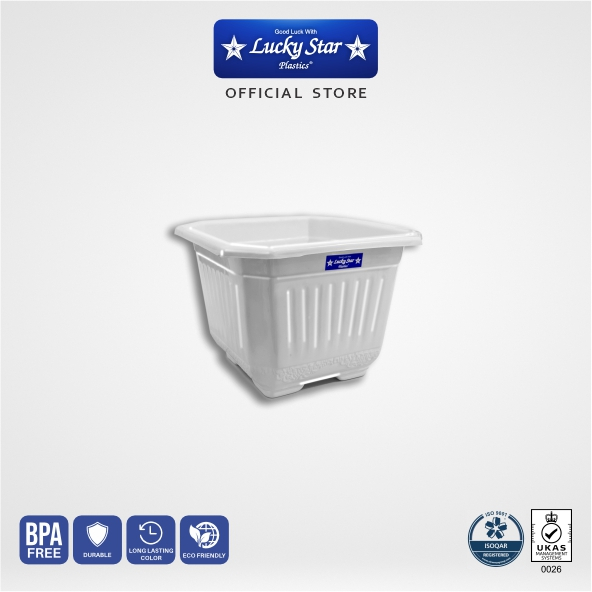 Lucky Star - Pot Bunga Segi 4 M pot bunga hias plastik kecil medium pot bunga plastik warna