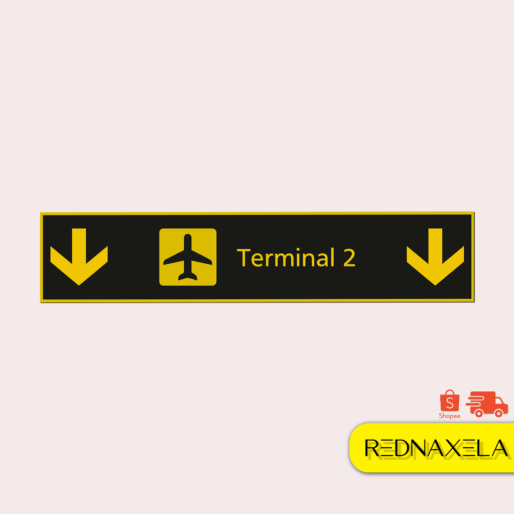 

Stiker Vinyl Airport Sign Terminal 2 Stiker Koper Travel Sticker