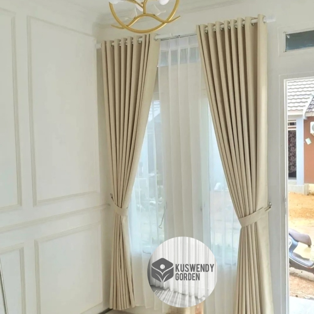 Gorden Polos Premium 150 x 250 - 300 cm Hordeng Blackout Jendela Pintu Tirai Minimalis