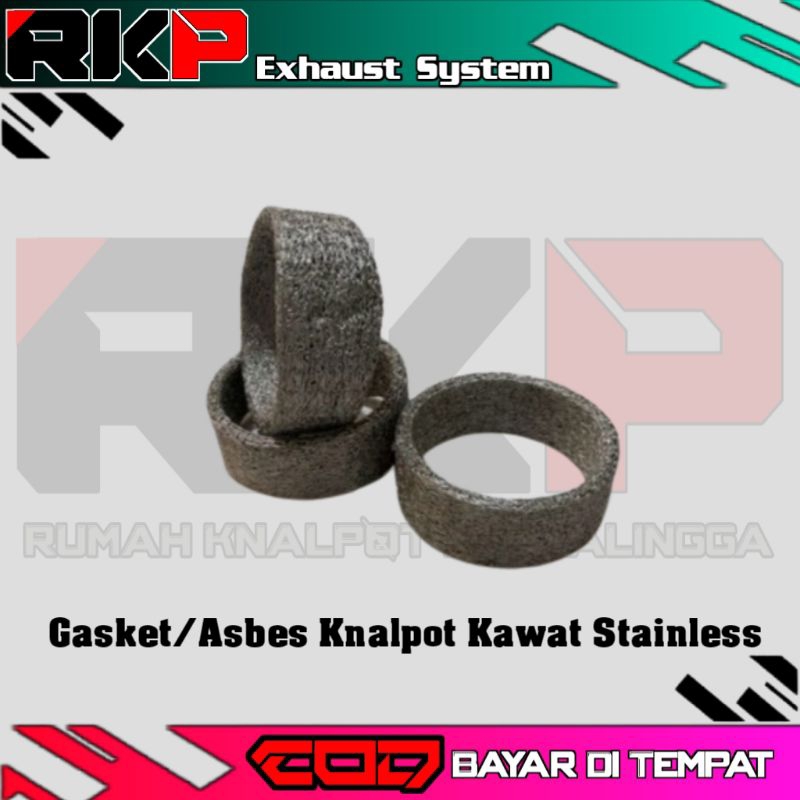 perpack asbes gasket sambungan knalpot mobil bahan stainlis ukuran 42mm universal semua jenis mobil