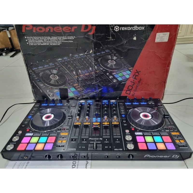 Alat DJ Pioneer DDJ RX Fullset Box & Manual Book Controller DJ Rekordbox Like Set XDJ CDJ Denon FLX 