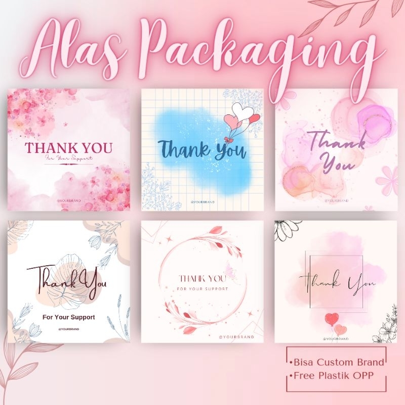 

Kertas Packing Custom Brand Gelang Aksesoris 8x8 Isi 50 Pcs Free Plastik OPP