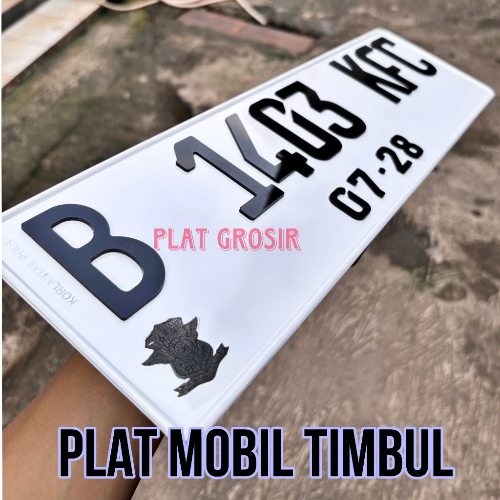 Plat nomor mobil akrilik timbul plat mika timbul mobil