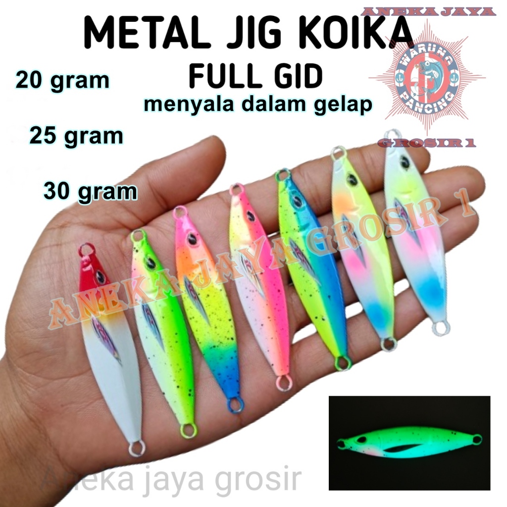 Metal jig koika full gid 30 gram 25 gram 20 gram micro jig full gid umpan pancing assit hok fishing