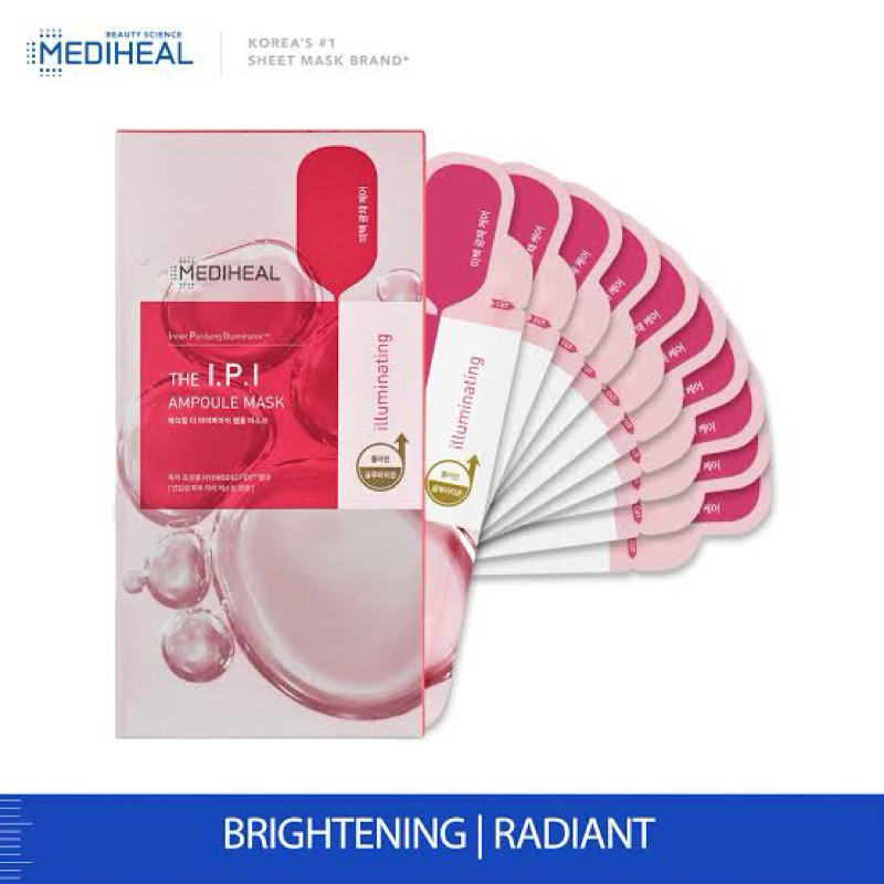 Mediheal IPI I.P.I Ampoule Mask Inner Purifying Illuminator Face Sheet Mask Masker Wajah Muka Box is