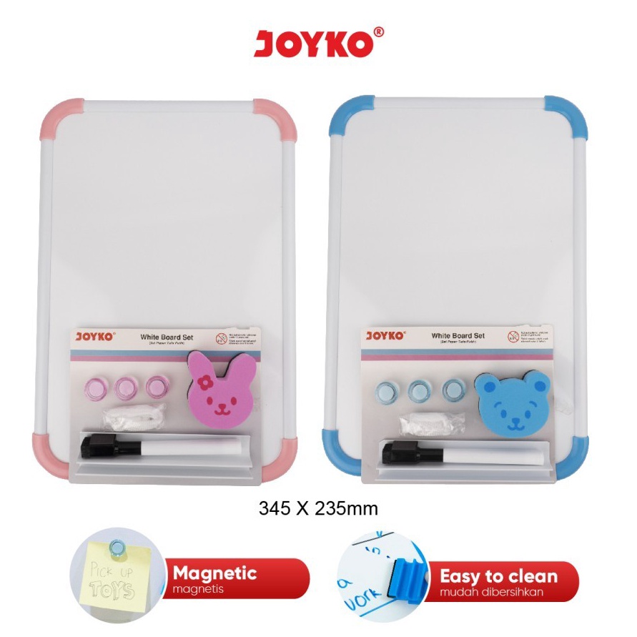 

PESTA DISKON Papan Tulis Putih Set Whiteboard Set JOYKO WBS16CO Bonus Spidol Penghapus