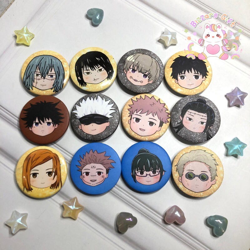 Pin Bros Jujutsu Kaisen JJK Anime Lucu Plastik Merch Gojo Geto Yuuji Megumi Nobara Nanami Inumaki Su