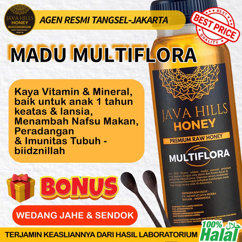 

madu MULTIFLORA javahills murni raw honey imunitas tubuh sehat mumtaz herbal | java hills