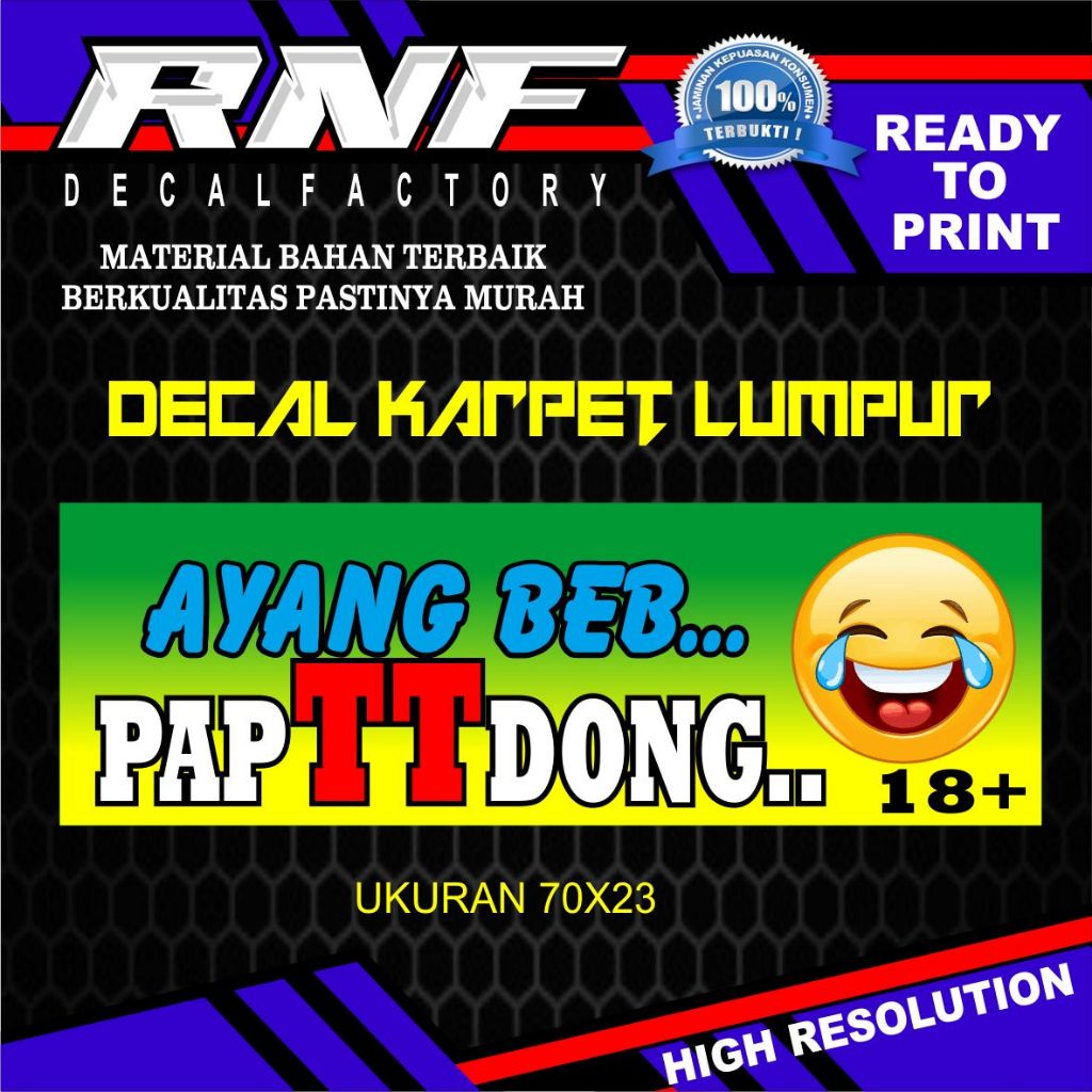 STIKER AYANG BEB,STIKER KARPET LUMPUR,STIKER DECAL KARPET ELF,STIKER KATA KATA,STIKER KARPET LUMPUR
