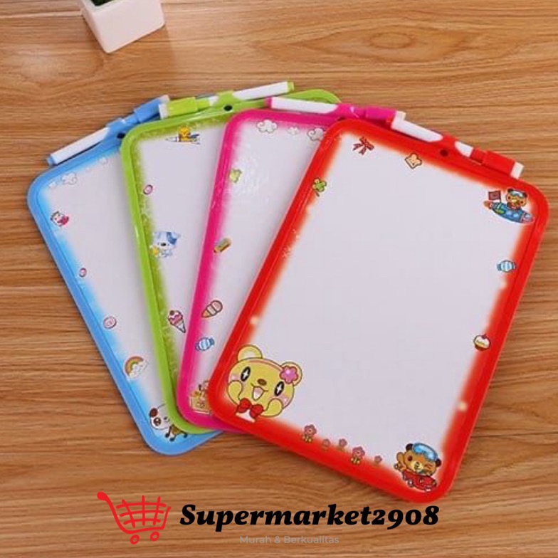 

MEGA Papan Tulis Mini 19x26cm Colurful White Board White Board Wipe and Clean Free Spidol Penghapus