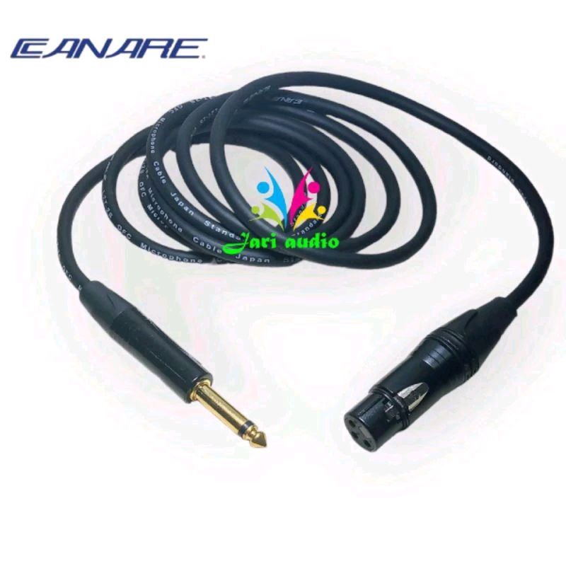 Kabel Mic XLR Female To Jack Akai Mono 6.5mm 1m/3m/5m/10m