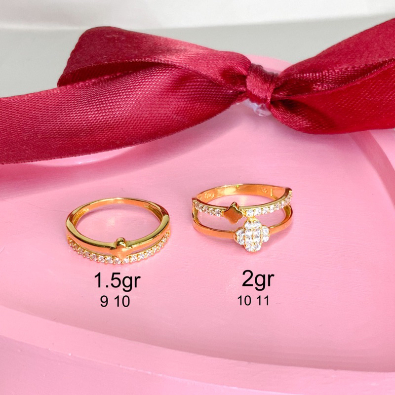 Cincin Emas Van Cleeff Putih Mewah‼️ Cincin Clover Listring Mata Satu Emas Kadar 700