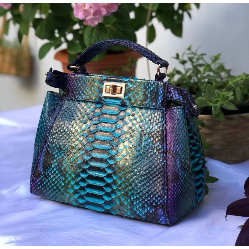 PREMIUM pikaboo tas kulit ular asli 30 cm